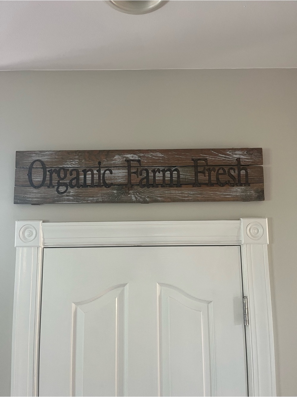 Rustic "Organic Farm Fresh" Wood Sign 3D Metal Letters